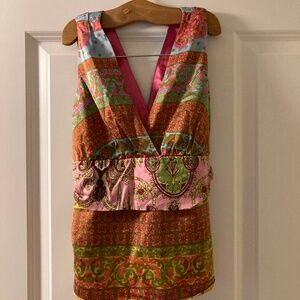 Boutique boho silk print top
